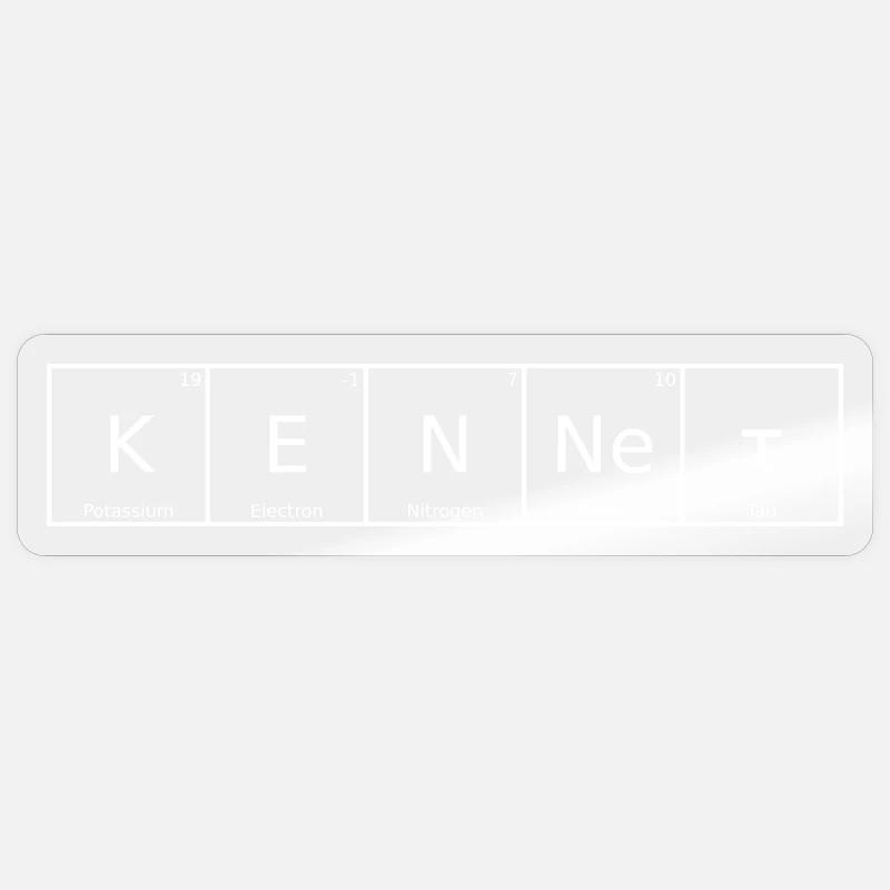 Nom kennet Prénom Chimie Éléments du tableau périodique - Sticker taille S (10 x 10 cm) - brillant transparent