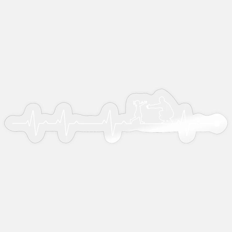 Duo d’aventure Heartbeat - Sticker taille S (10 x 10 cm) - brillant transparent