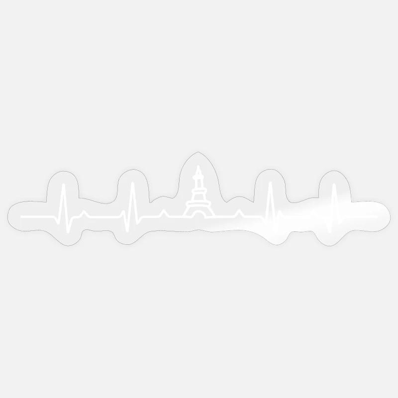 Herzschlag Eiffelturm - Sticker Größe S (10 x 10 cm) - Transparent glänzend