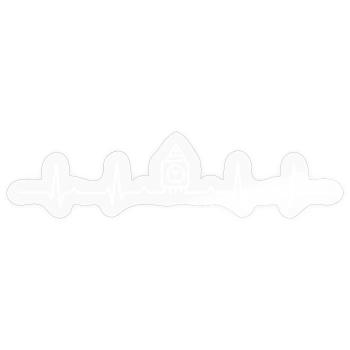 Herzschlag Big Ben - Sticker Größe S (10 x 10 cm) - Transparent glänzend - Vorne