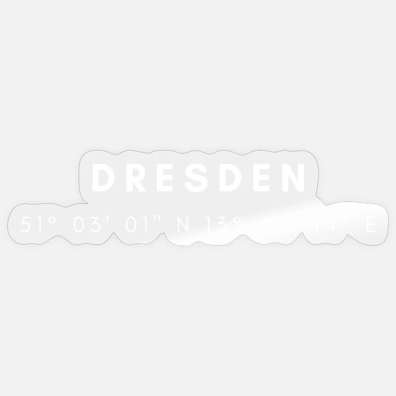 Dresden coordinates - Sticker size S (10 x 10 cm) - transparent glossy