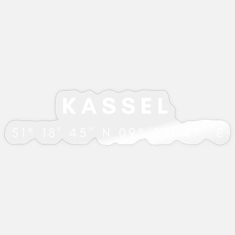 Kassel coordinates - Sticker size S (10 x 10 cm) - transparent glossy