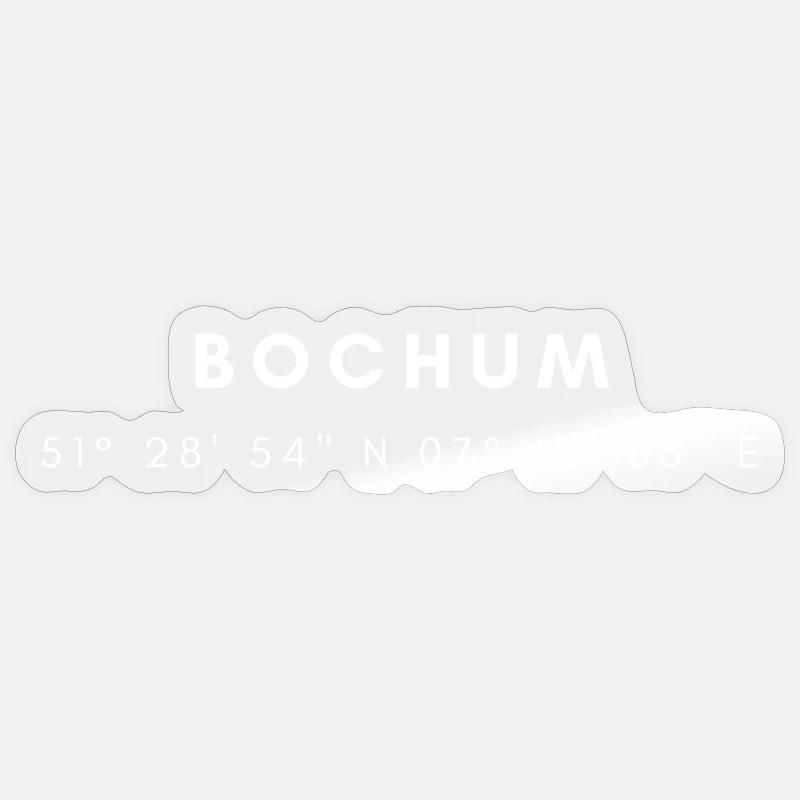 Bochum coordinates - Sticker size S (10 x 10 cm) - transparent glossy