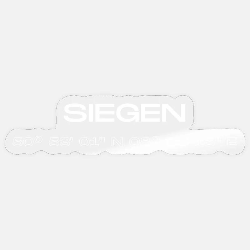 Coordonnées Siegen - Sticker taille S (10 x 10 cm) - brillant transparent
