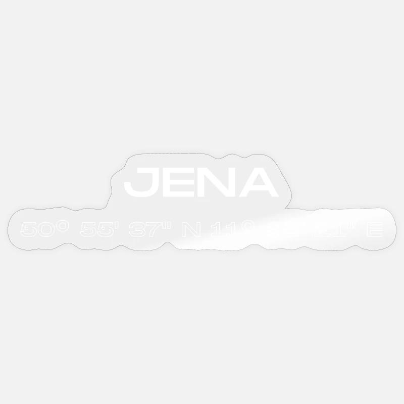 Coordonnées d’Iéna - Sticker taille S (10 x 10 cm) - brillant transparent