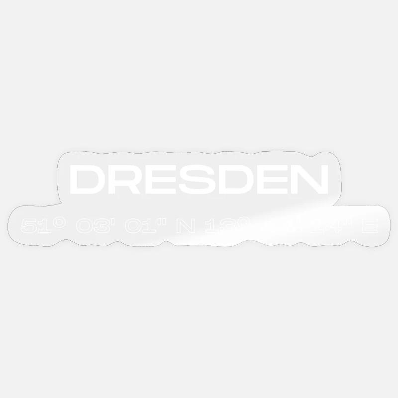 Coordonnées Dresde - Sticker taille S (10 x 10 cm) - brillant transparent