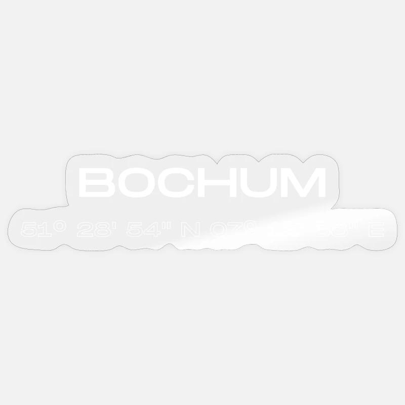 Coordonnées de Bochum - Sticker taille S (10 x 10 cm) - brillant transparent