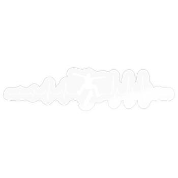 Skateboard Heartbeat - Sticker size S (10 x 10 cm) - transparent glossy - Front