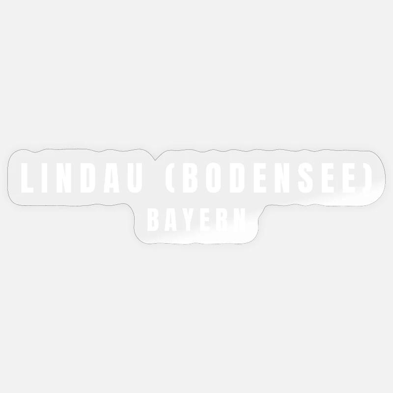 Lindau (Lac de Constance) Bavière - Sticker taille S (10 x 10 cm) - brillant transparent