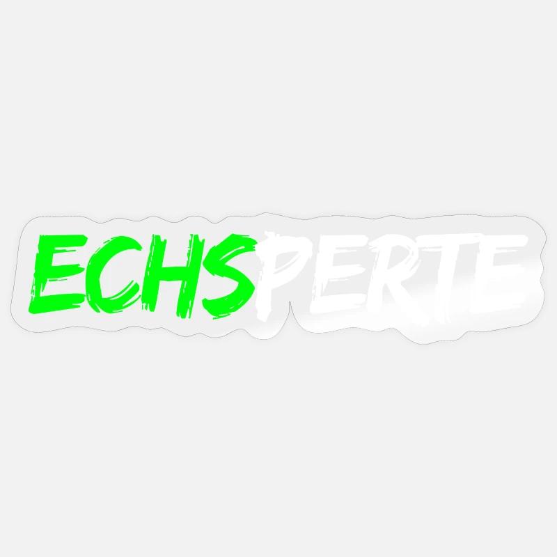 Echsperte - expert, funny pun - Sticker size S (10 x 10 cm) - transparent glossy