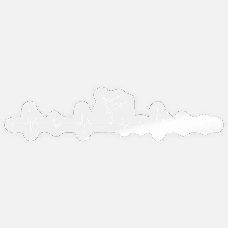 Conception de ballet Heartbeat - Sticker taille S (10 x 10 cm) - brillant transparent