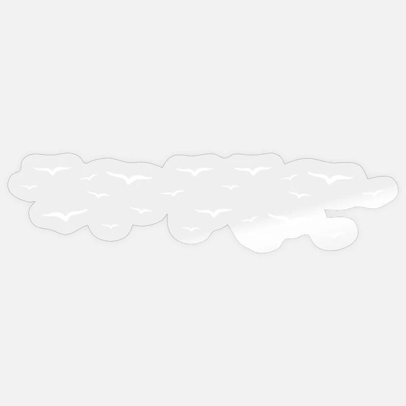 oiseaux - Sticker taille S (10 x 10 cm) - brillant transparent