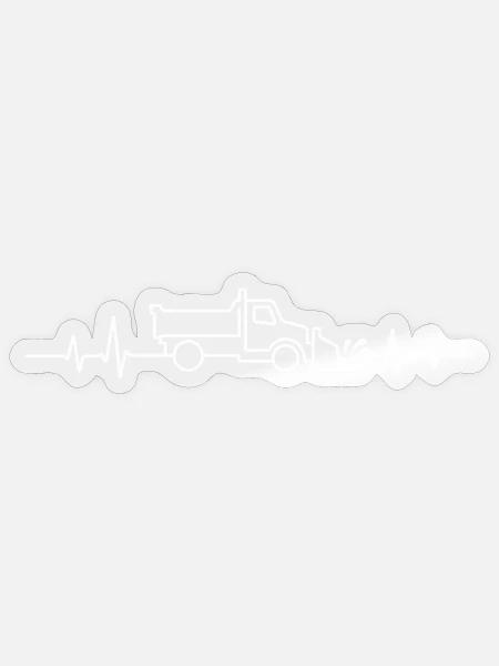 Winterdienst Herzschlag EKG - Sticker Größe S (10 x 10 cm) - Transparent glänzend