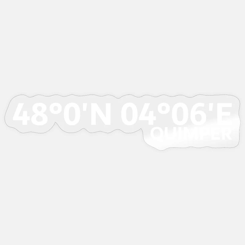 Coordonnées de Quimper - Sticker taille S (10 x 10 cm) - brillant transparent