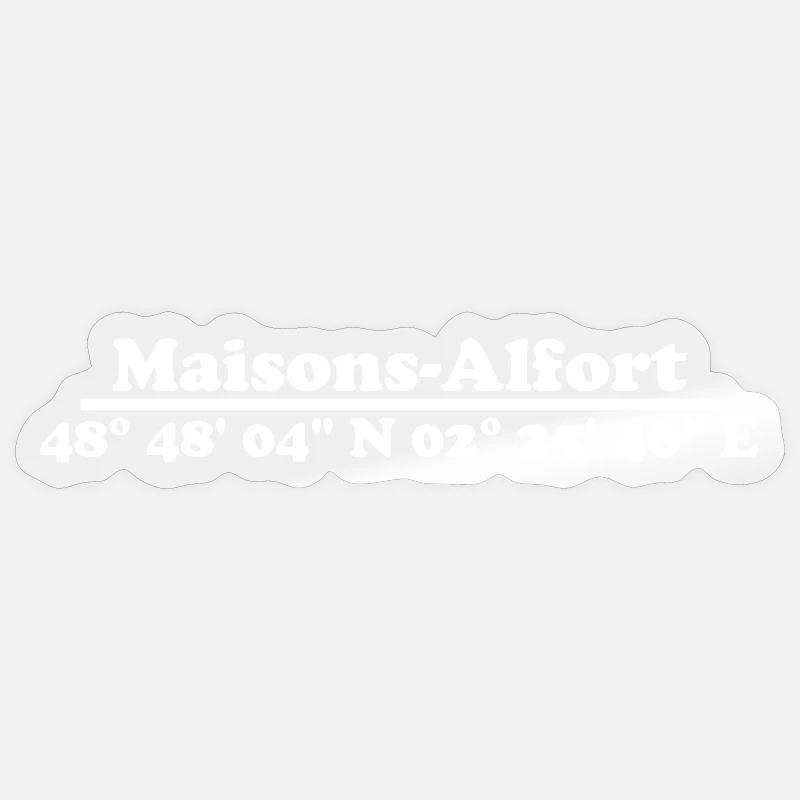 Coordonnées Maisons-Alfort - Sticker taille S (10 x 10 cm) - brillant transparent