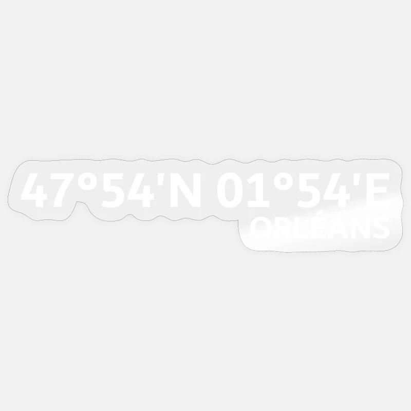Orléans coordinates Sticker size S (10 x 10 cm)