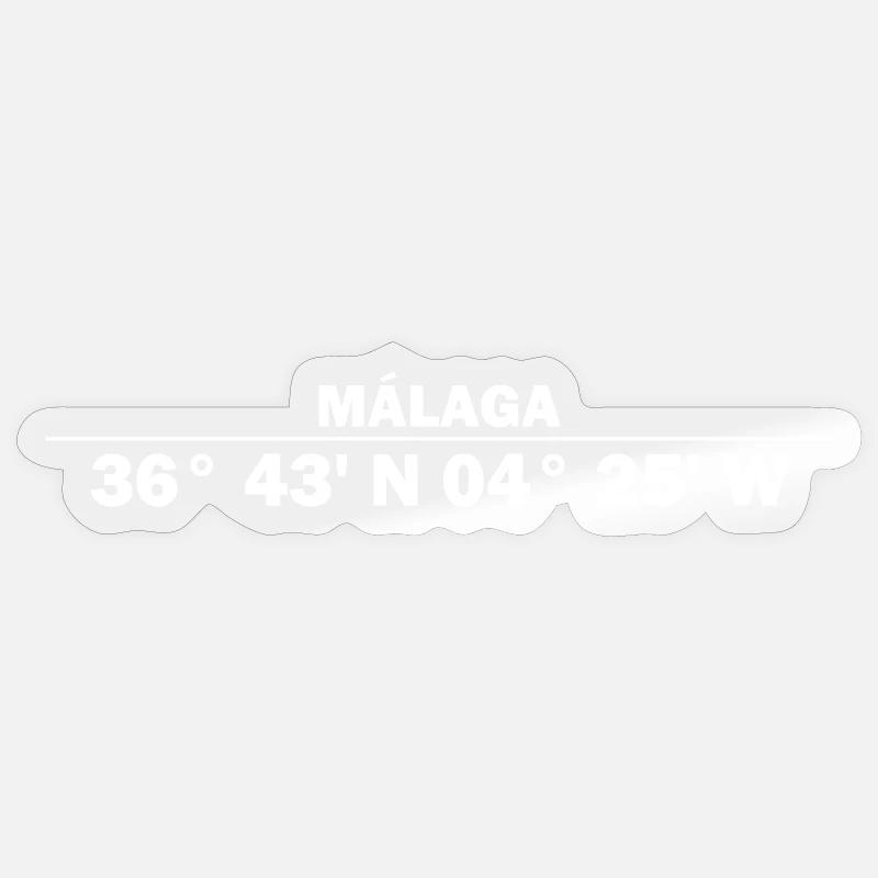 Malaga coordinates Sticker size S (10 x 10 cm)