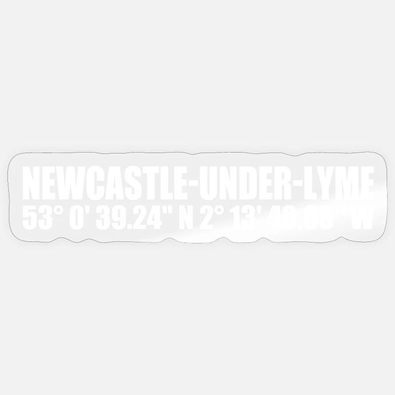 Coordonnées de Newcastle-under-Lyme - Sticker taille S (10 x 10 cm) - brillant transparent