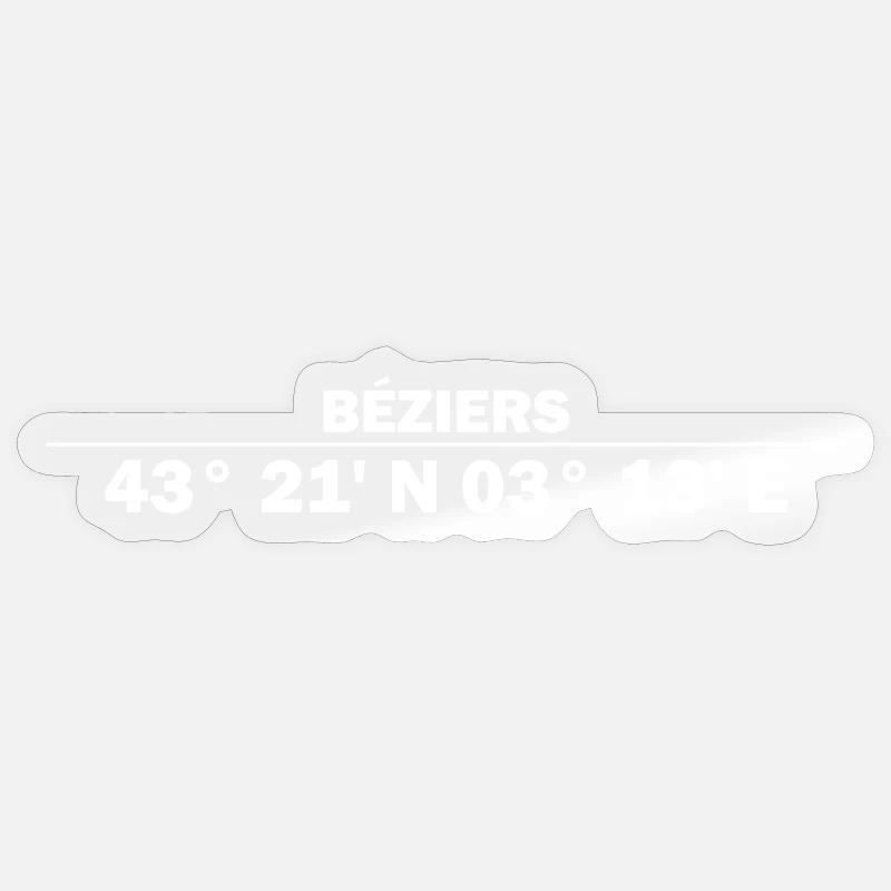Béziers coordinates Sticker size S (10 x 10 cm)
