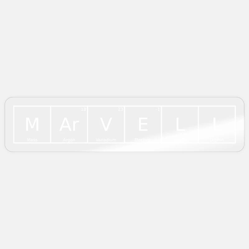 Marvell Name First Name Chemistry Periodic Table Element Sticker size S (10 x 10 cm)
