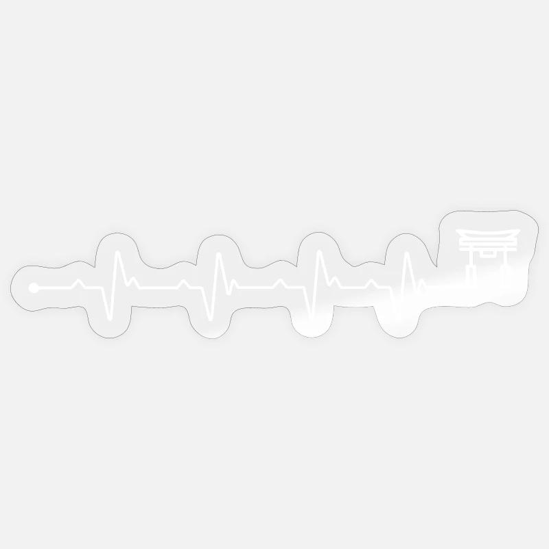 Heartbeat torii gate - Sticker size S (10 x 10 cm) - transparent glossy