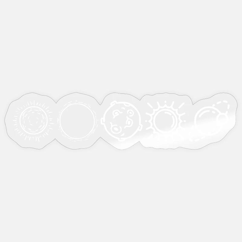 White Planets - Sticker size S (10 x 10 cm) - transparent glossy