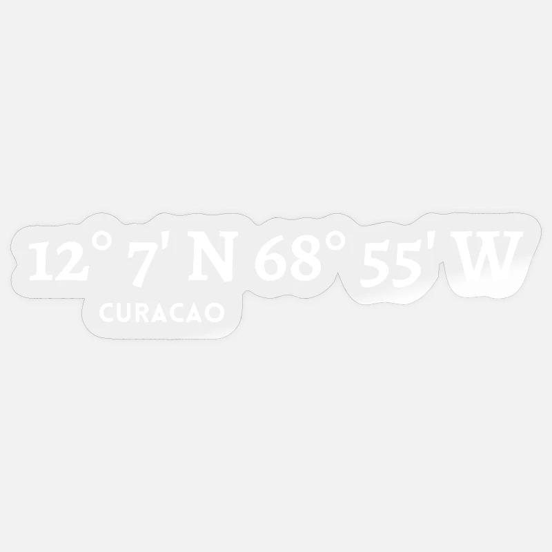 Curacao Coordinates Sticker size S (10 x 10 cm)