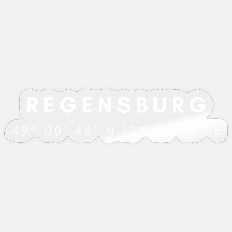 Regensburg coordinates Sticker size S (10 x 10 cm)