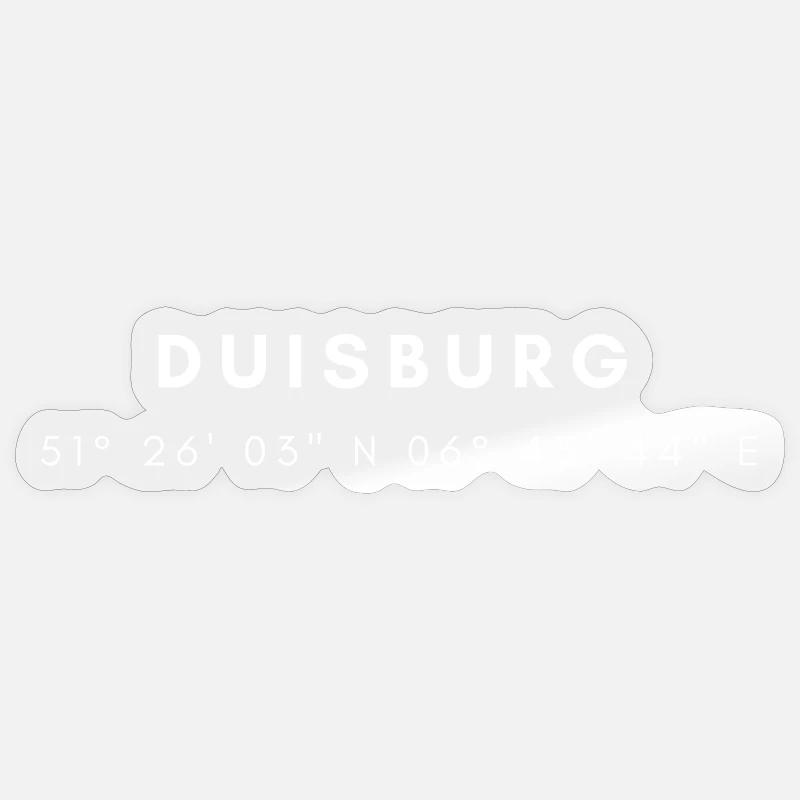 Duisburg coordinates - Sticker size S (10 x 10 cm) - transparent glossy