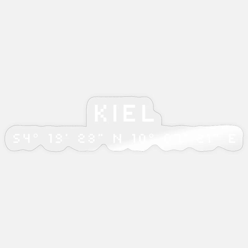 Coordonnées de Kiel - Sticker taille S (10 x 10 cm) - brillant transparent