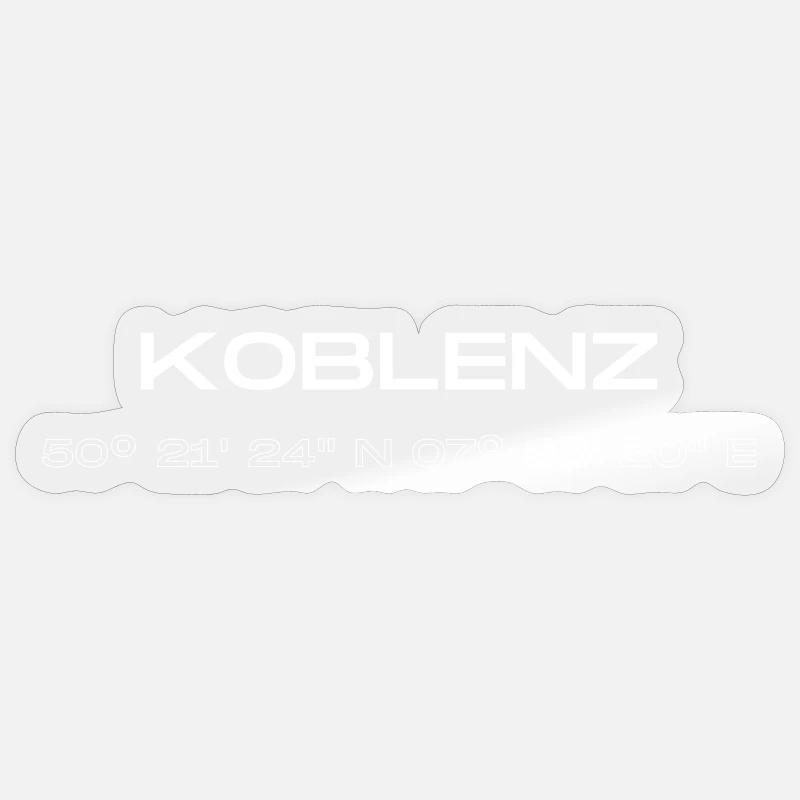 Koblenz coordinates - Sticker size S (10 x 10 cm) - transparent glossy