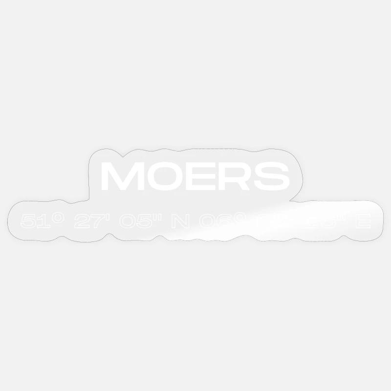 Coordonnées de Moers - Sticker taille S (10 x 10 cm) - brillant transparent