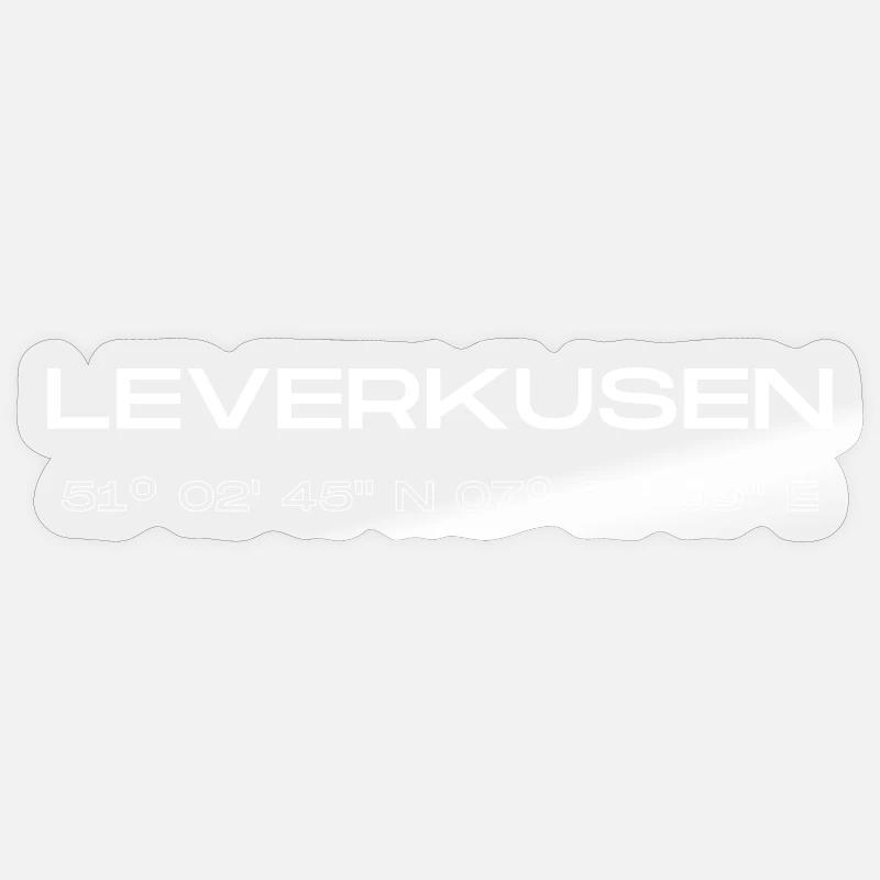 Coordonnées Leverkusen - Sticker taille S (10 x 10 cm) - brillant transparent