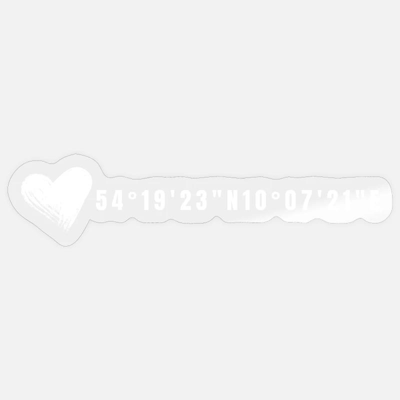 Keel Heart Coordinates Sticker size S (10 x 10 cm)