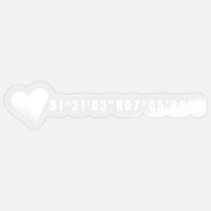 Coordonnées Gelsenkirchen Herz - Sticker taille S (10 x 10 cm) - brillant transparent