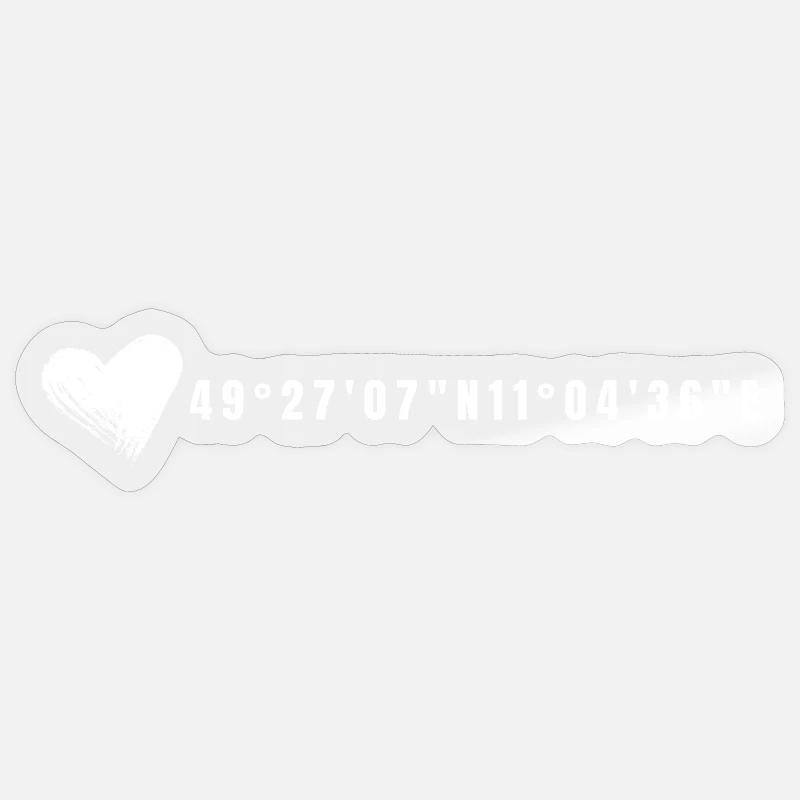 Nuremberg Heart Coordinates Sticker size S (10 x 10 cm)