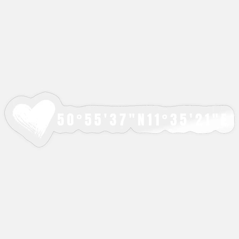 Jena Heart Coordinates Sticker size S (10 x 10 cm)