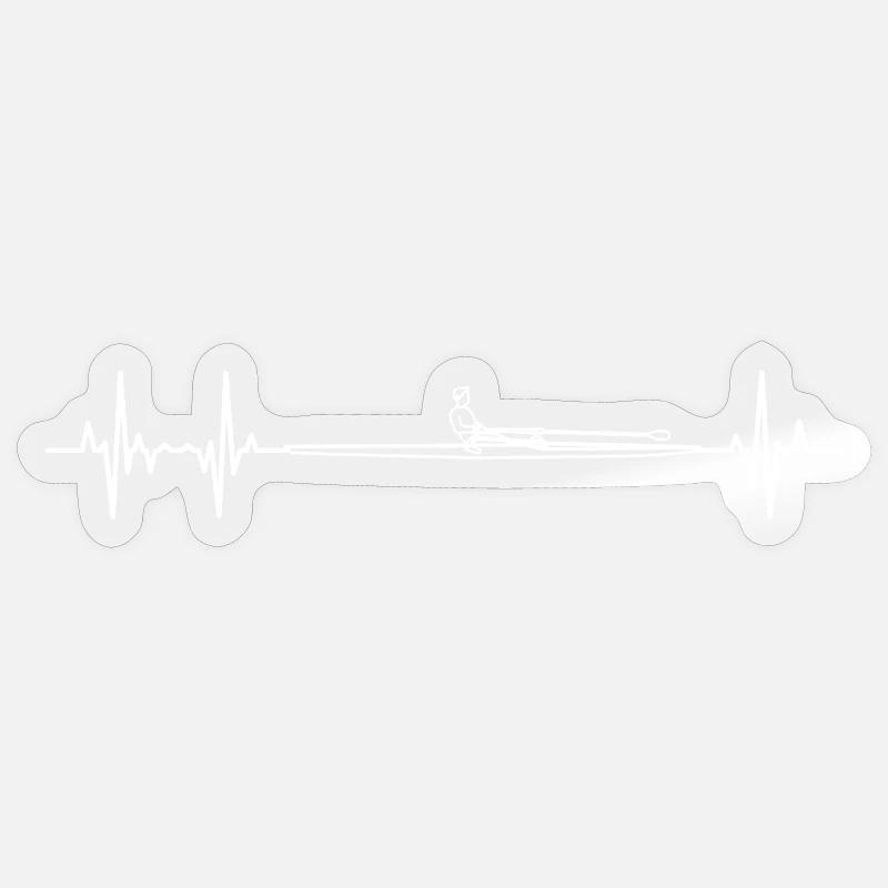 Ruderboot Herzschlag - Sticker Größe S (10 x 10 cm) - Transparent glänzend