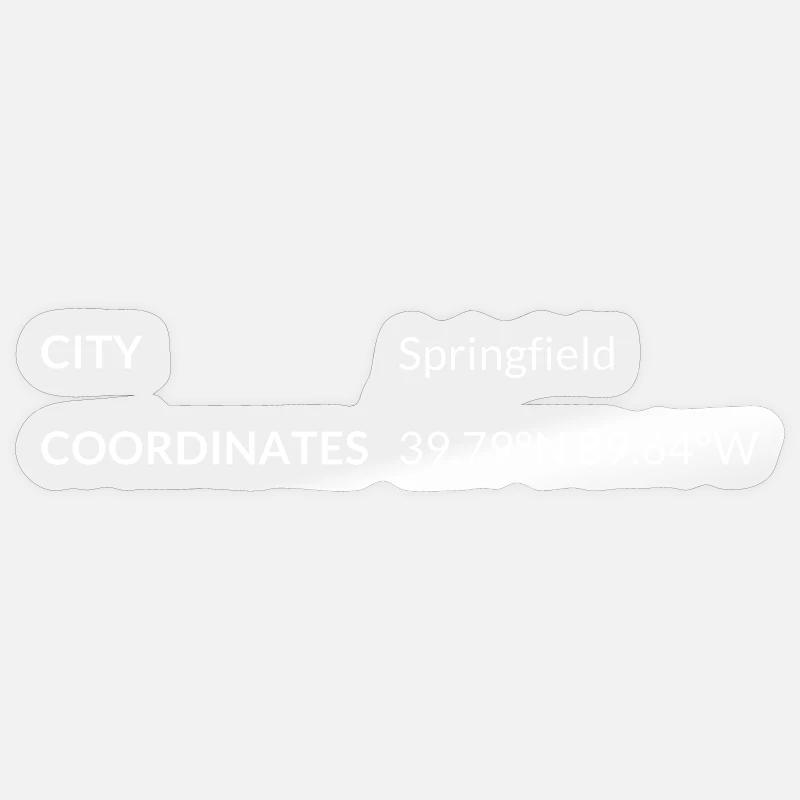 Springfield, Illinois, USA coordinates Sticker size S (10 x 10 cm)