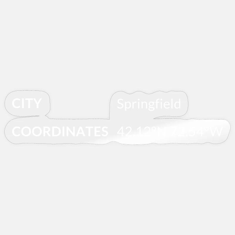 Springfield, Massachusetts, USA coordinates Sticker size S (10 x 10 cm)