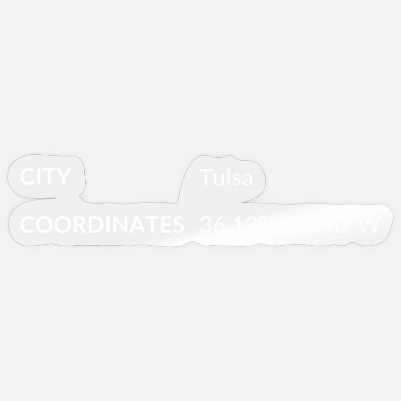 Tulsa, Oklahoma, USA coordinates Sticker size S (10 x 10 cm)