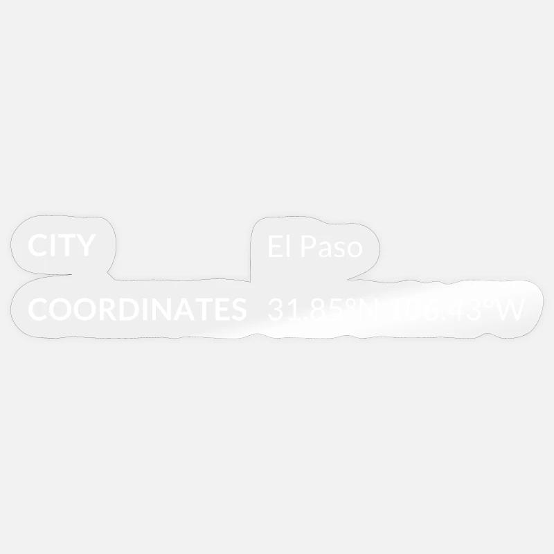 El Paso, Texas, USA coordinates Sticker size S (10 x 10 cm)