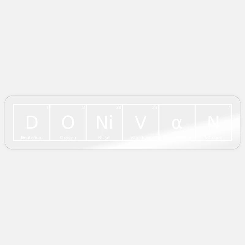Donivan Nom Prénom Chimie Tableau périodique Élément - Sticker taille S (10 x 10 cm) - brillant transparent