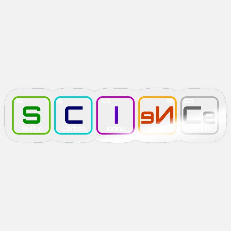 "Wissenschaft" mit den Elementen - Sticker Größe S (10 x 10 cm) - Transparent glänzend