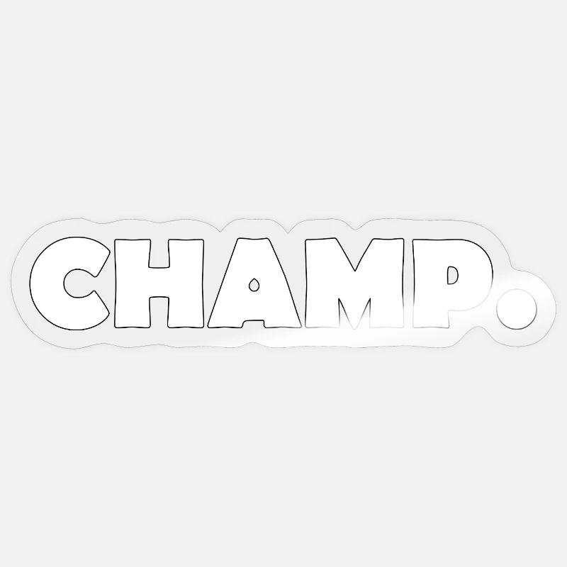 CHAMPION - Sticker taille S (10 x 10 cm) - brillant transparent
