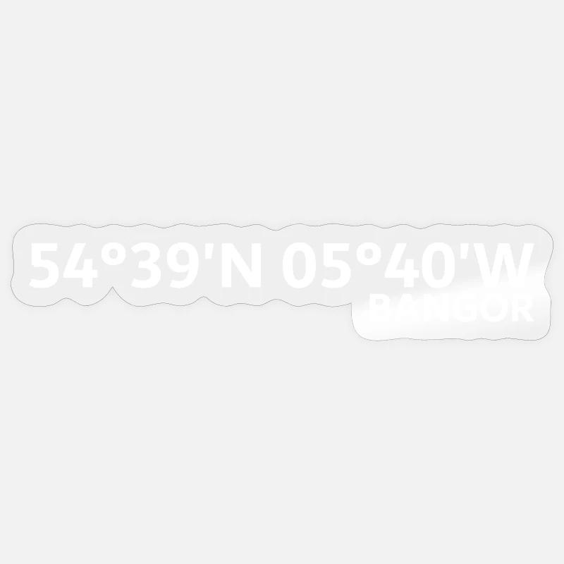 Bangor Coordinates Sticker size S (10 x 10 cm)