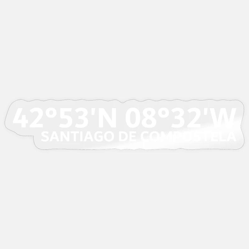Santiago de Compostela Coordinates Sticker size S (10 x 10 cm)