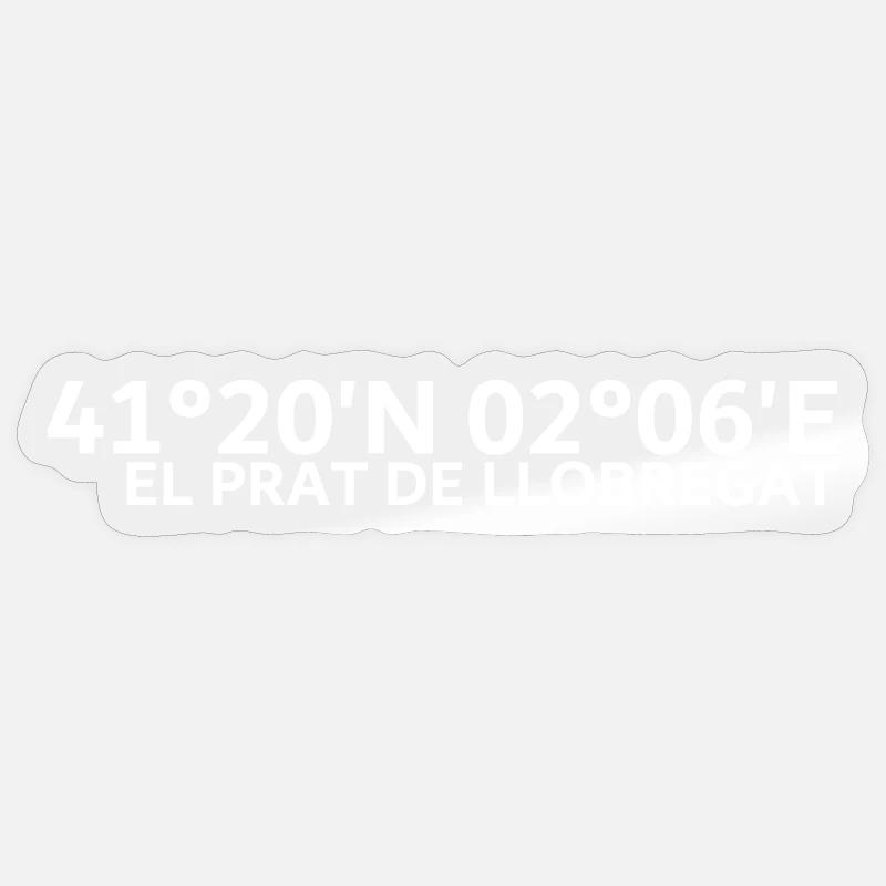 El Prat de Llobregat Coordinates Sticker size S (10 x 10 cm)