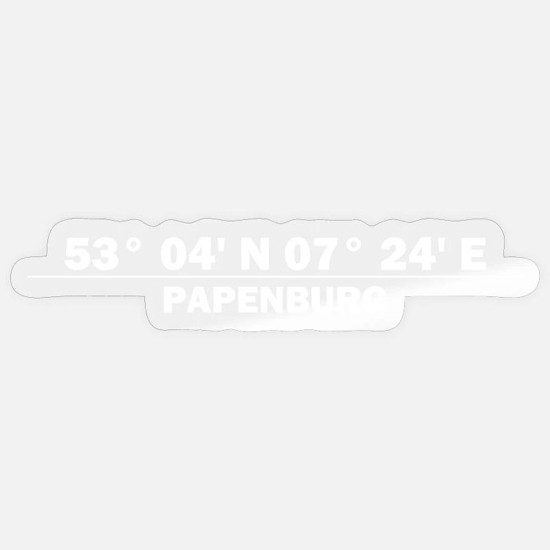 Papenburg coordinates - Sticker size S (10 x 10 cm) - transparent glossy