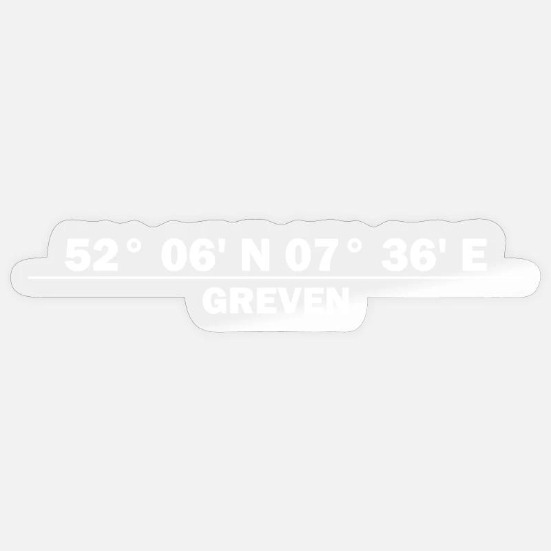 Coordonnées Greven - Sticker taille S (10 x 10 cm) - brillant transparent
